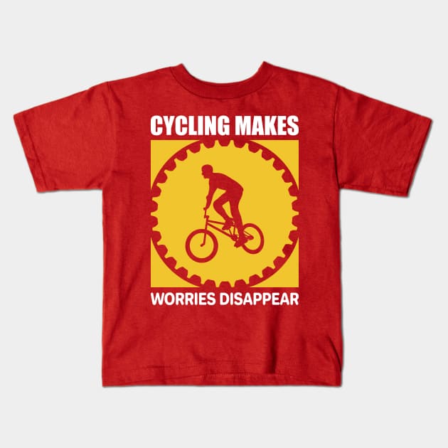 Cycling makes worries disappear Cyclist T-shirt design 2022. Kids T-Shirt by Design World24